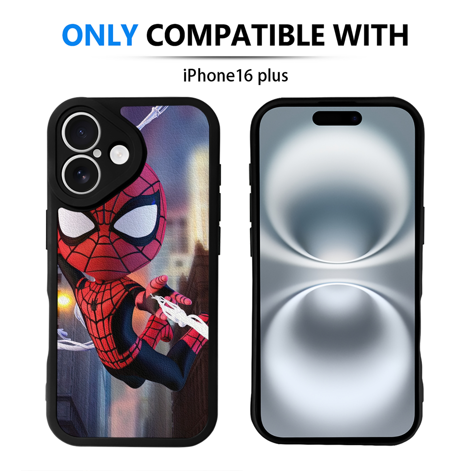 Spider Man スパイダーマン 【iPhone 16シリーズ対応】シリコンスマホケース（レザー調） 材質：シリコン